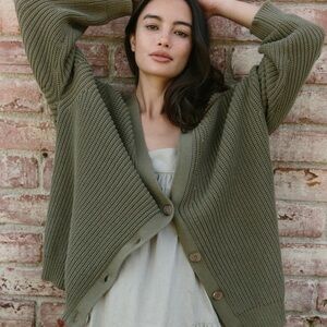 Jenni Kayne Cotton Cocoon Cardigan - Olive